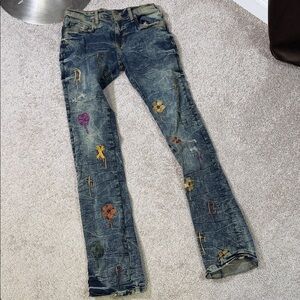 Kids Denim Jeans with Colorful Embroidery